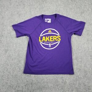 Adidas Los Angeles Lakers Shirt Kids Size 5/6 Purple Ultimate Tee Basketball NBA